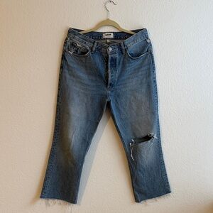 Agolde Relaxed Blue Jeans with Ripped Detail